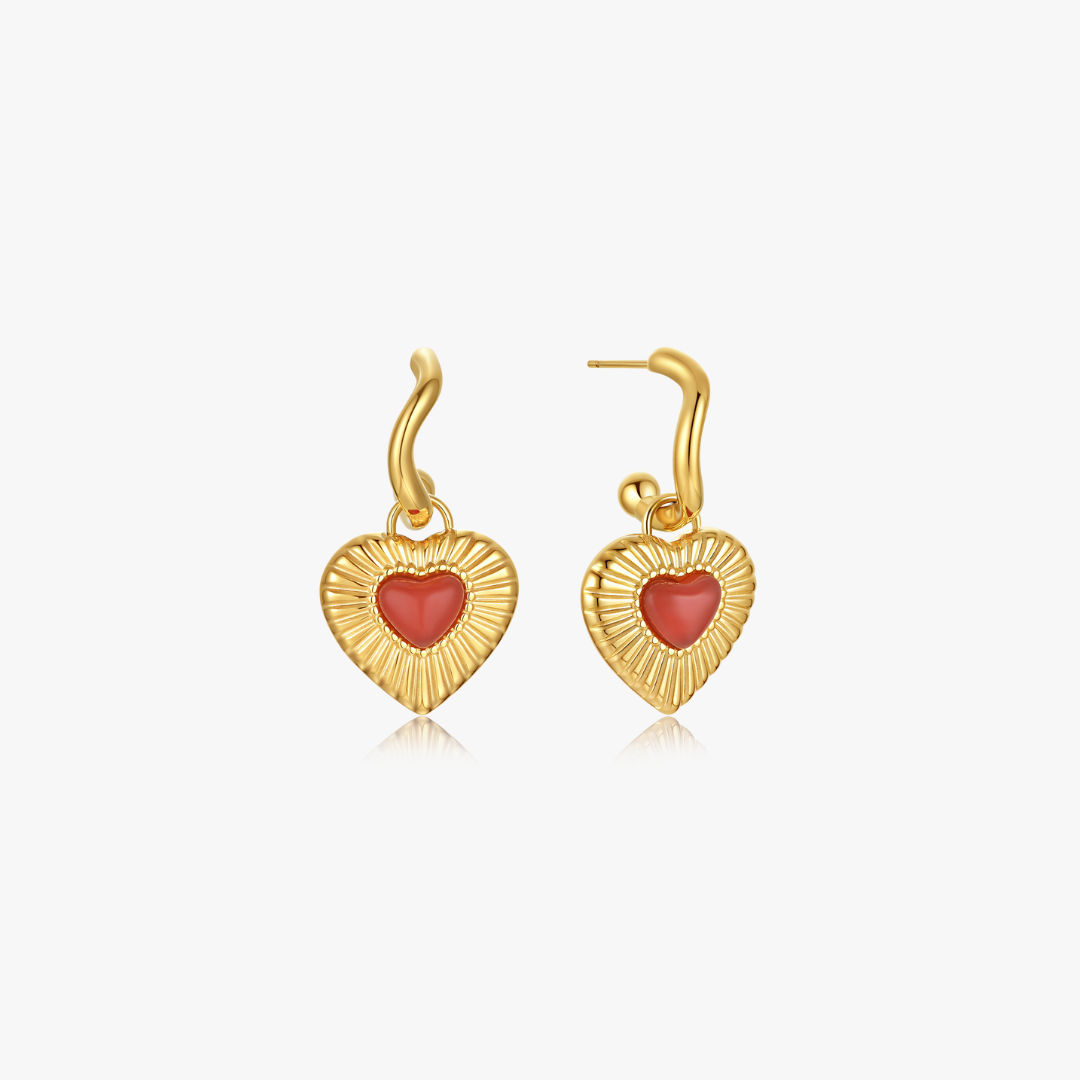 Sunburst Heart Earrings
