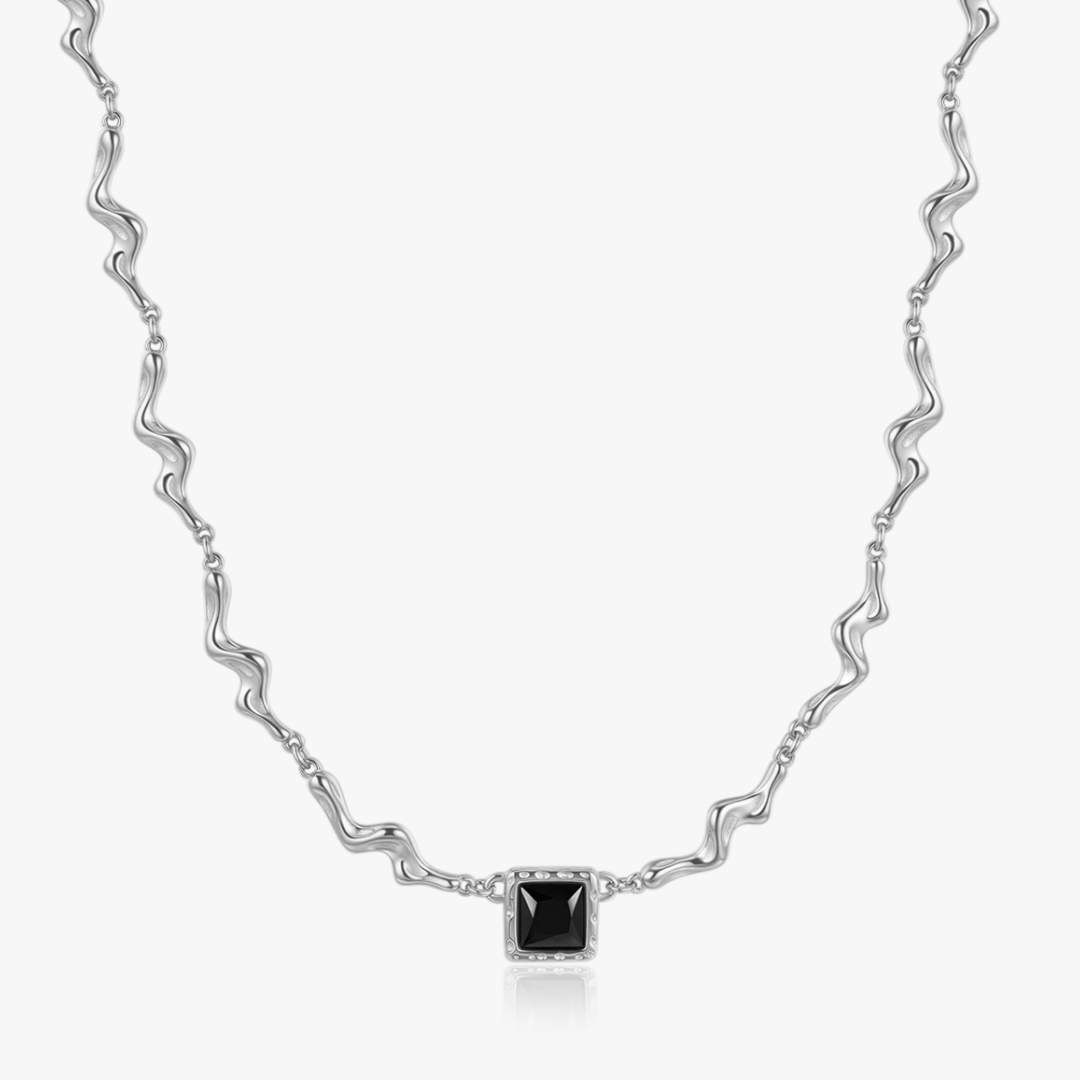 Liora Square Black Gem Necklace