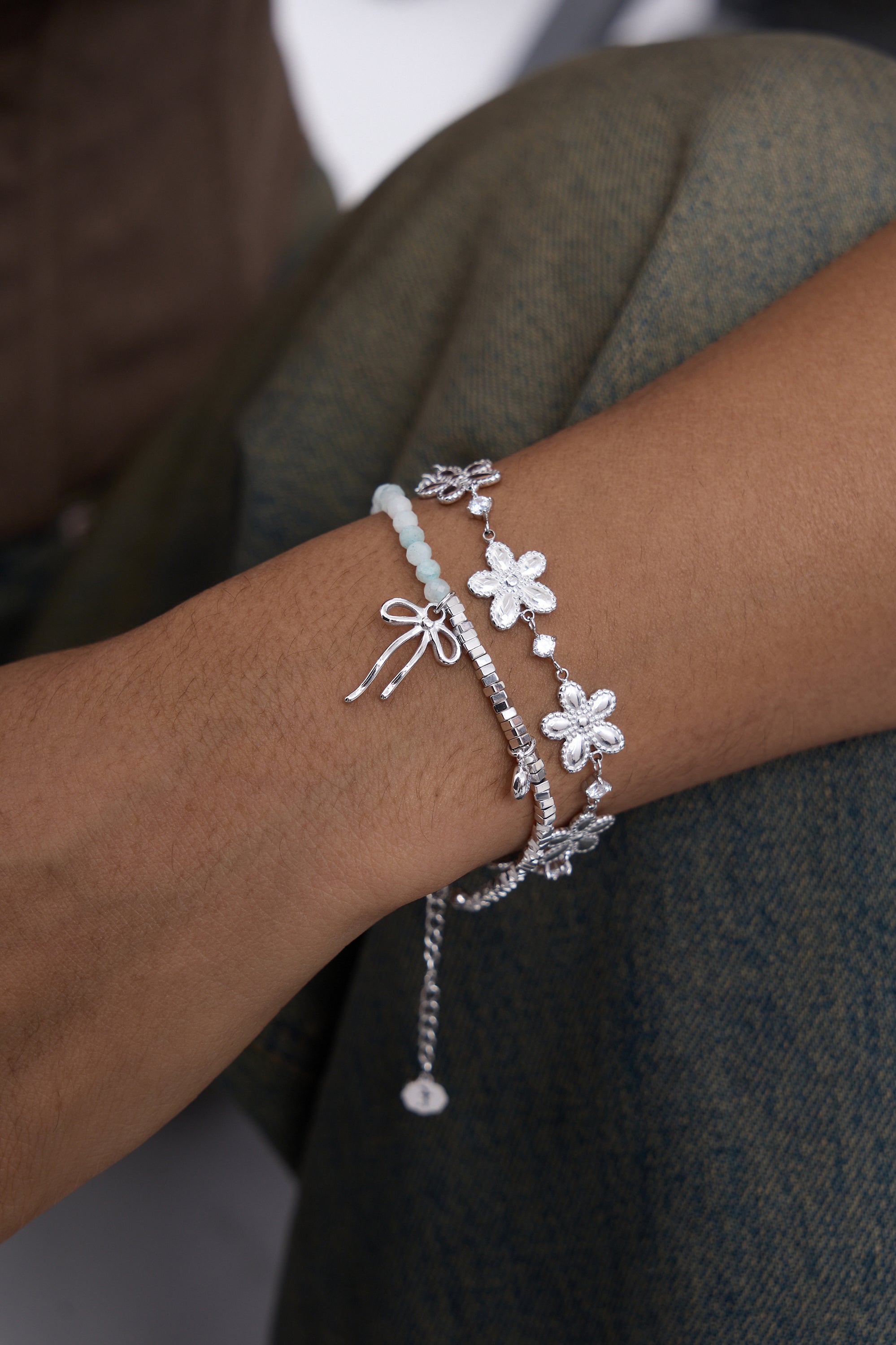 Dear Diary Bow Blue Gem Bracelet