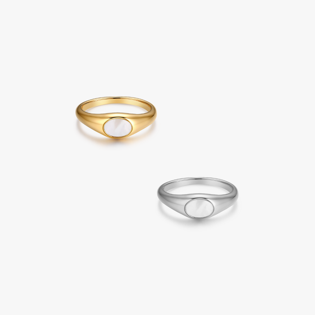 Denise Mother of Pearl Signet RIng