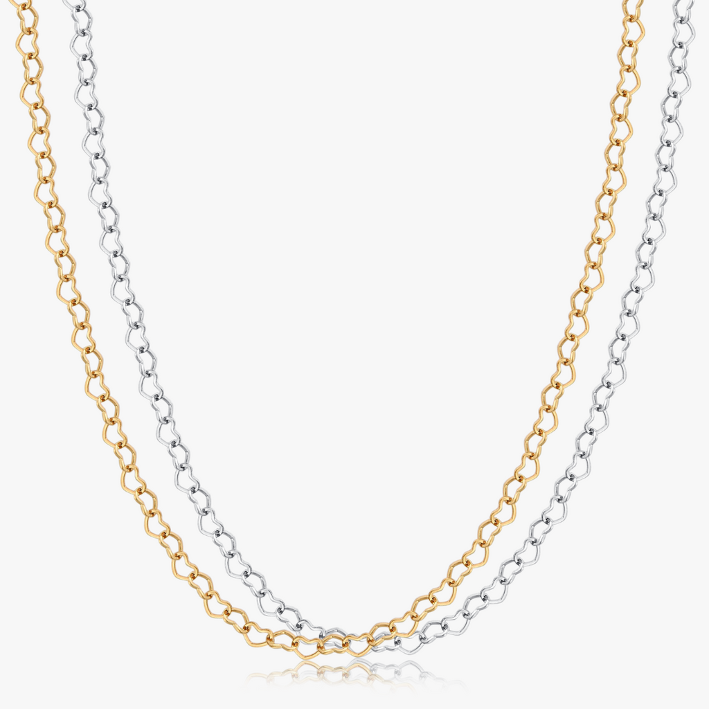 Celia Heart Chain Necklace in Gold