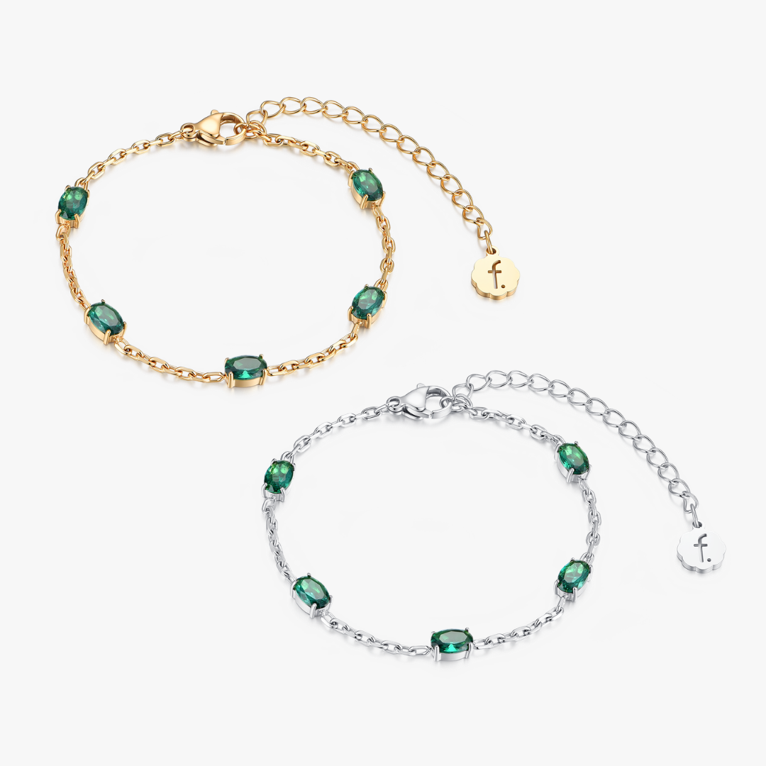 Cherished Green Oval Gems Bracelet