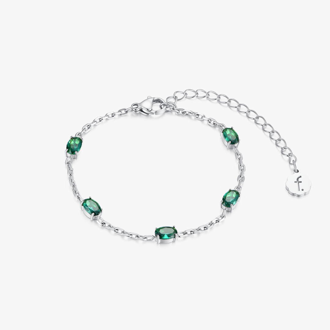 Cherished Green Oval Gems Bracelet