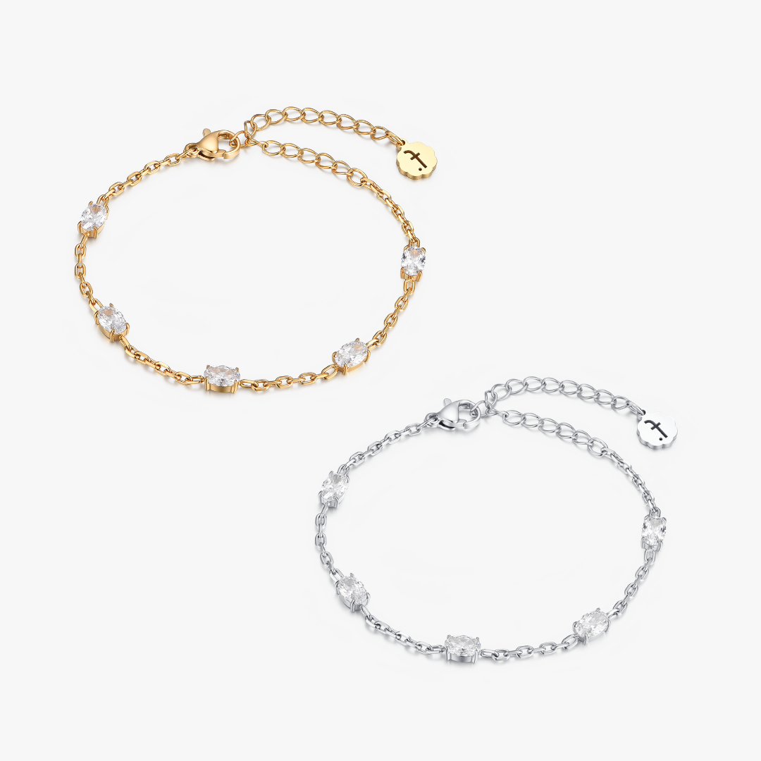 Cherished Clear Oval Gems Bracelet