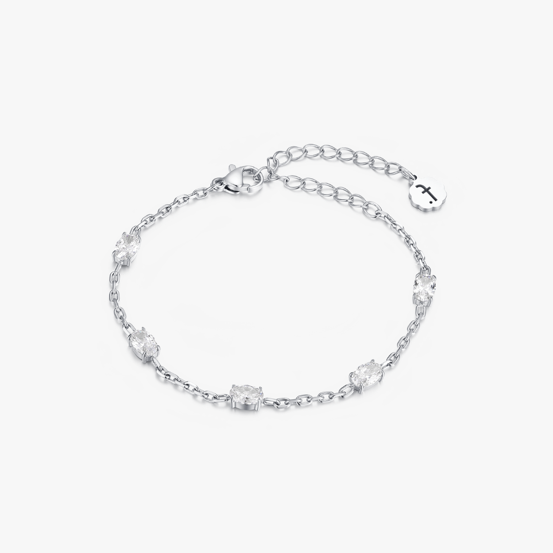 Cherished Clear Oval Gems Bracelet