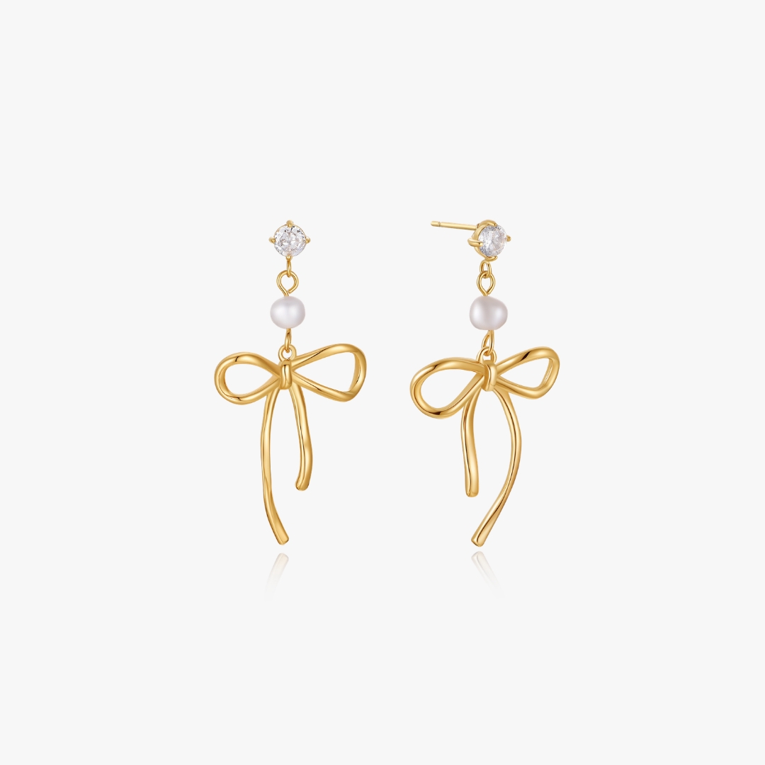 Darling Pearl Bow Earrings