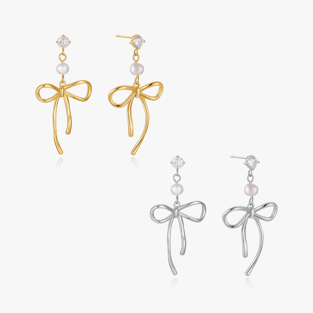 Darling Pearl Bow Earrings