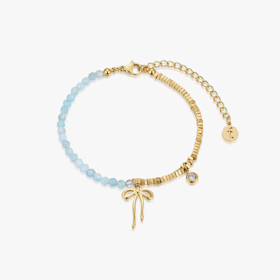 Dear Diary Bow Blue Gem Bracelet