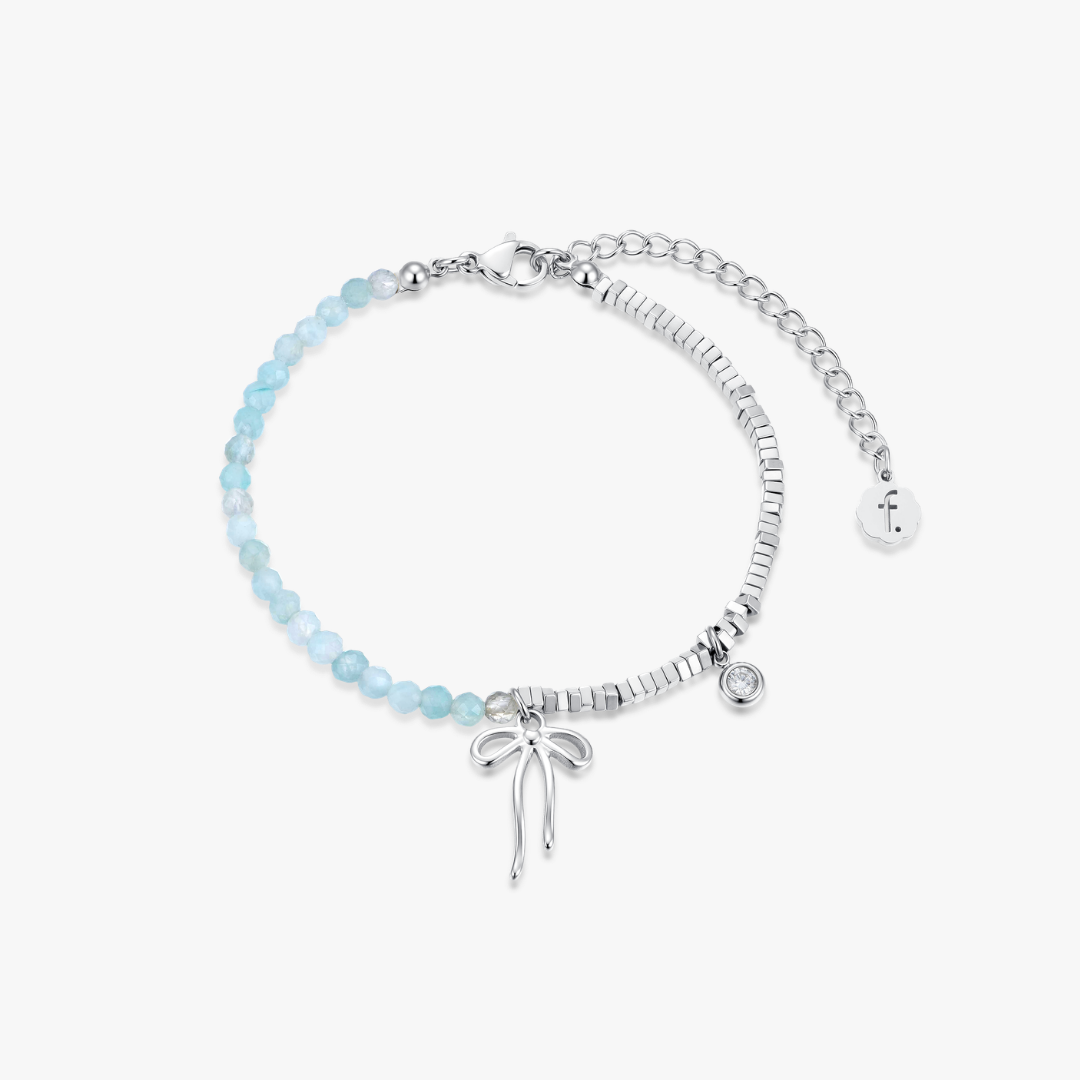 Dear Diary Bow Blue Gem Bracelet