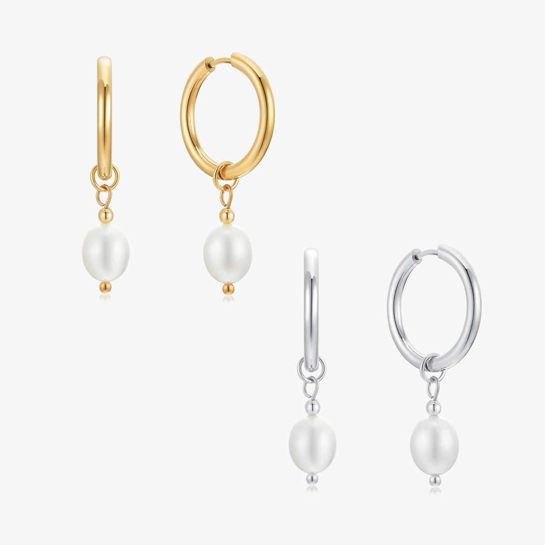 June Pearl Earrings in Gold