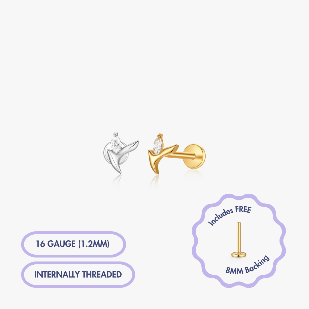 Paradise Gem Titanium Flat Back Stud (Single)