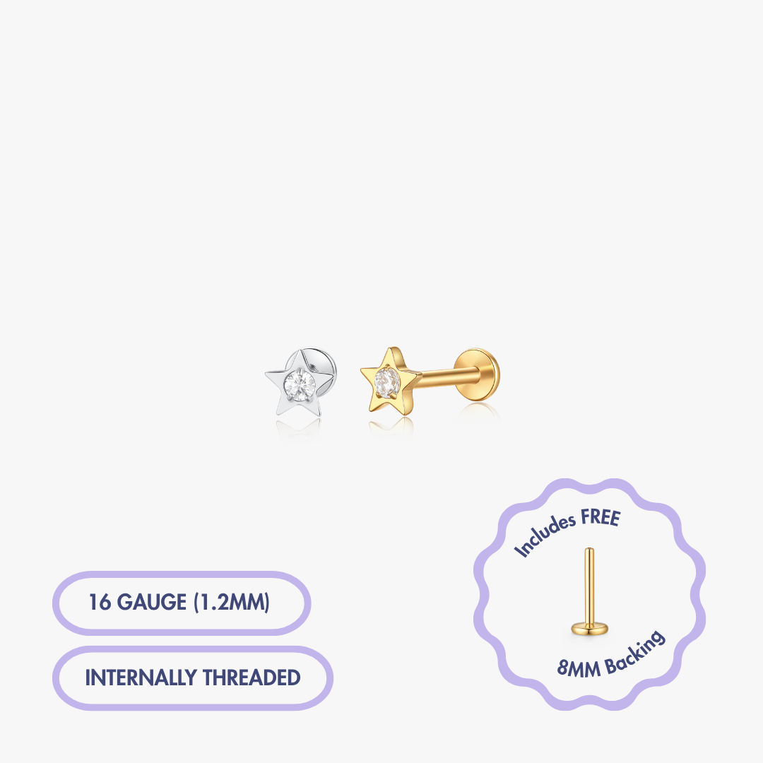 Polaris Star Gem Flat Back Stud (Single)