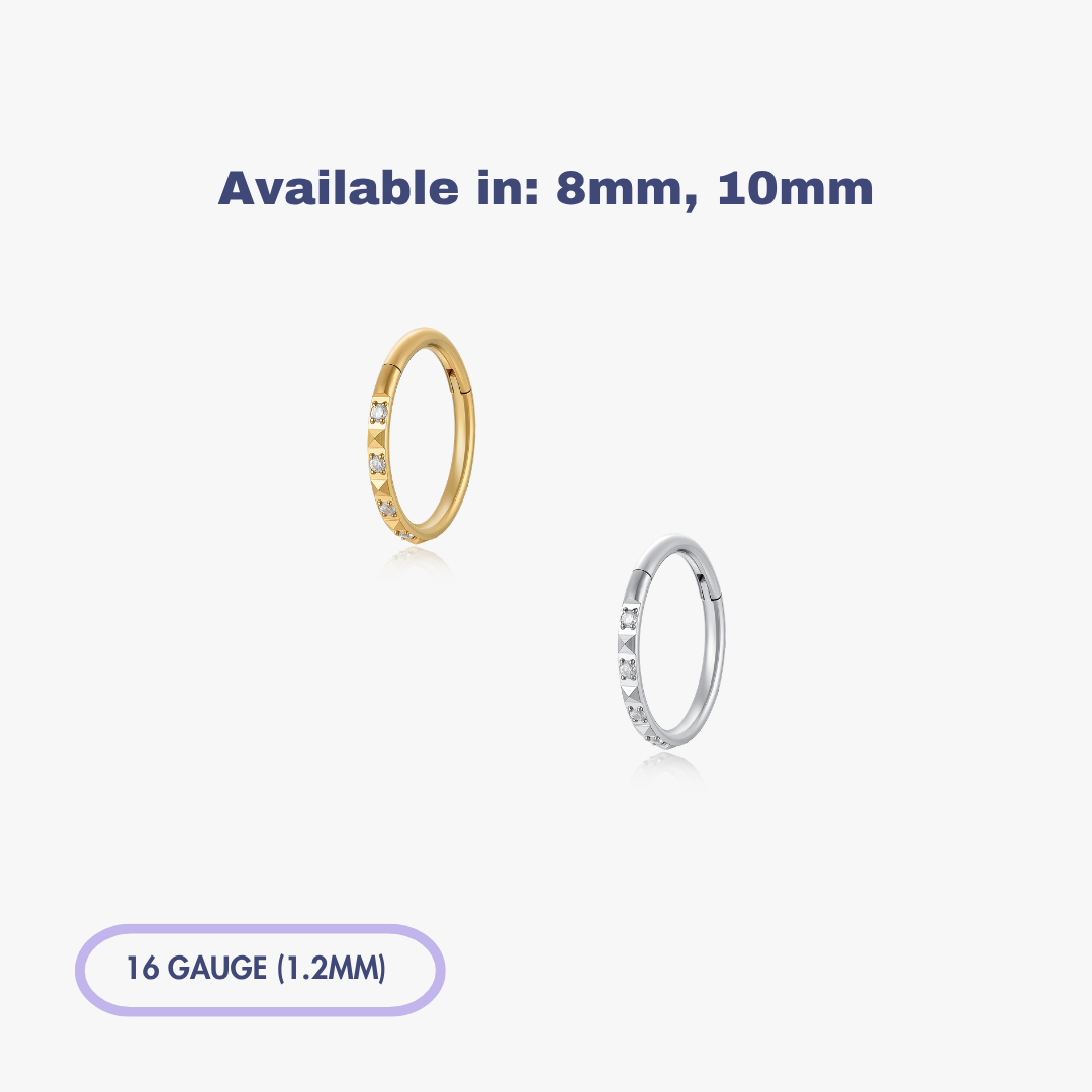 Geometric Gem Titanium Clicker Hoop (Single)