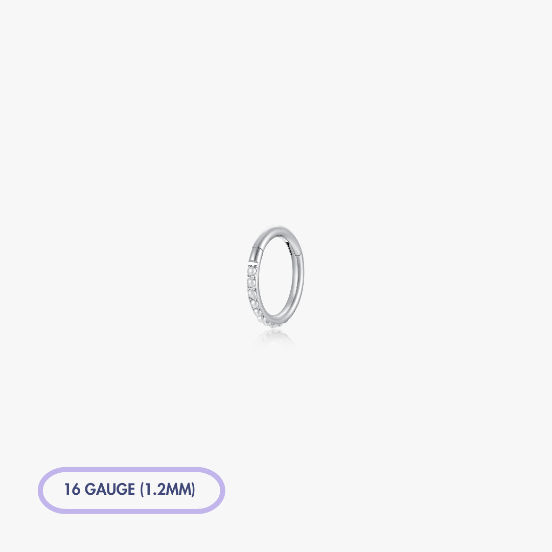 Pearl Gem Titanium Clicker Hoop (Single)