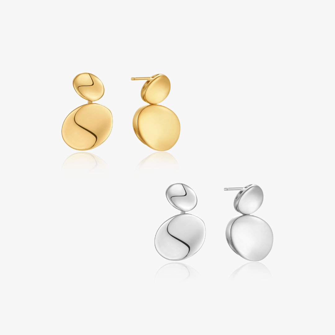 Angela Duo Disk Earrings - Flaire & Co.