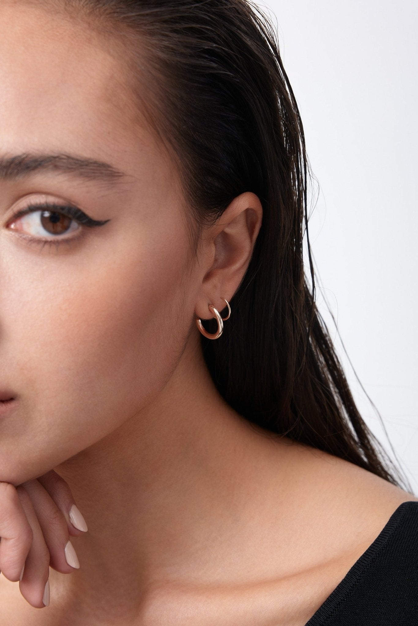 Aria Faux Double Hoop Earrings - Flaire & Co.