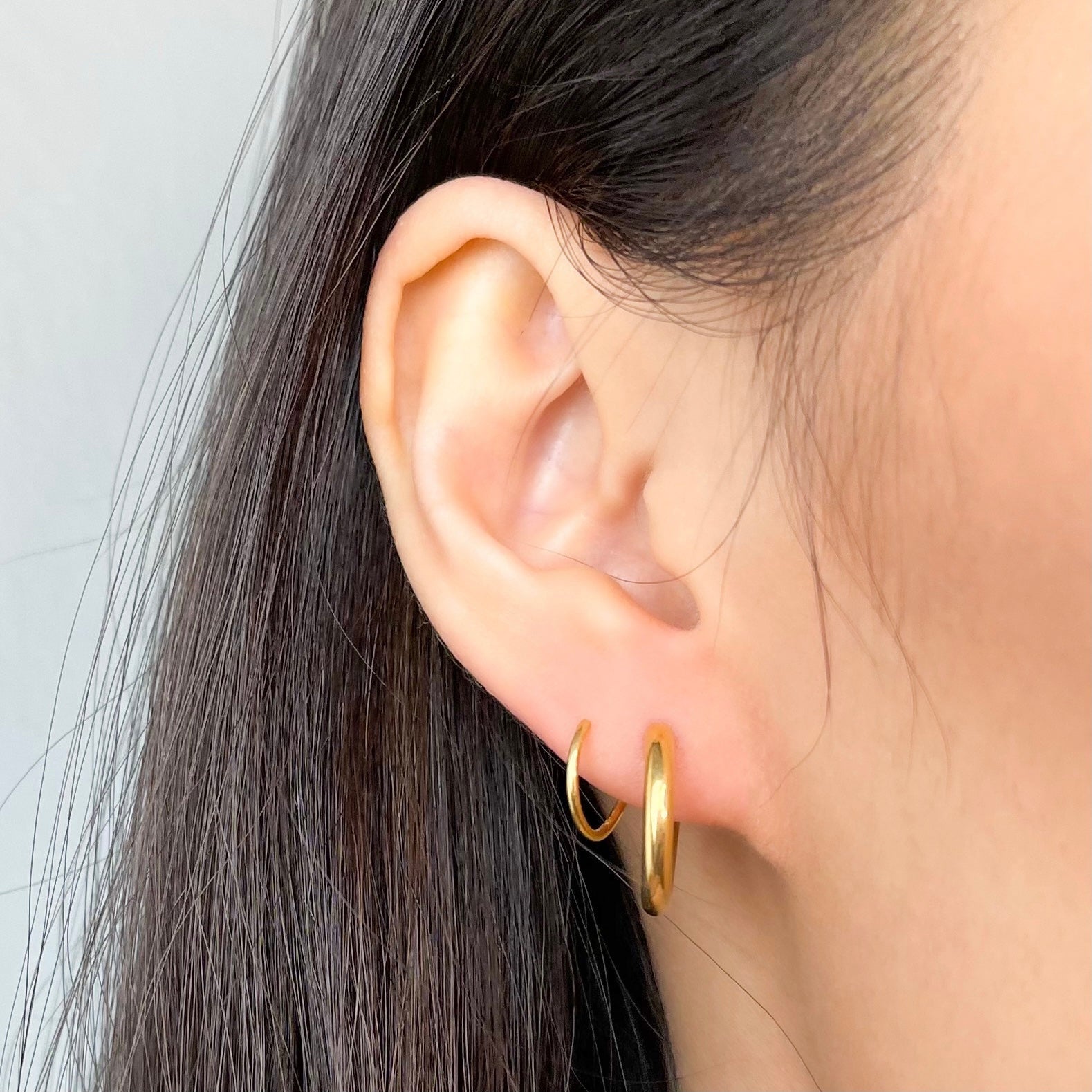 Aria Faux Double Hoop Earrings in Gold - Flaire & Co.