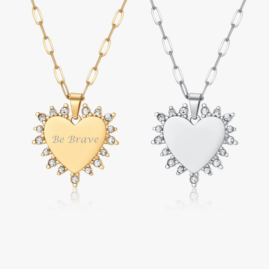 Aura Heart Necklace (Engravable) - Flaire & Co.