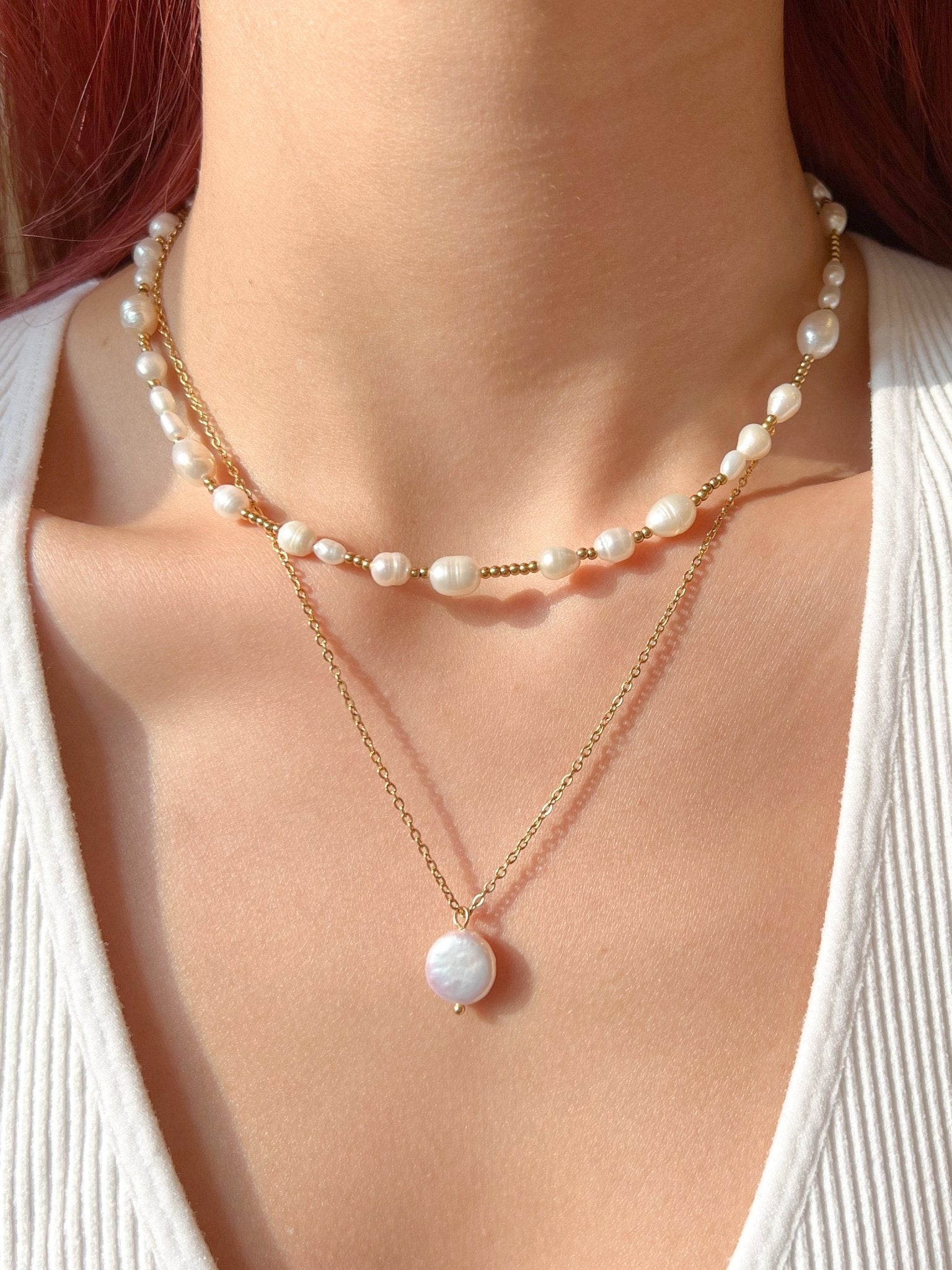 Beaded Pearl Necklace (Unisex) - Flaire & Co.