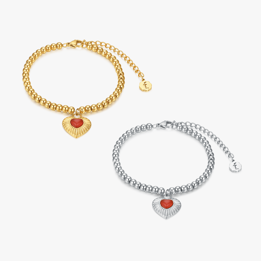 Beaded Sunburst Heart Bracelet - Flaire & Co.