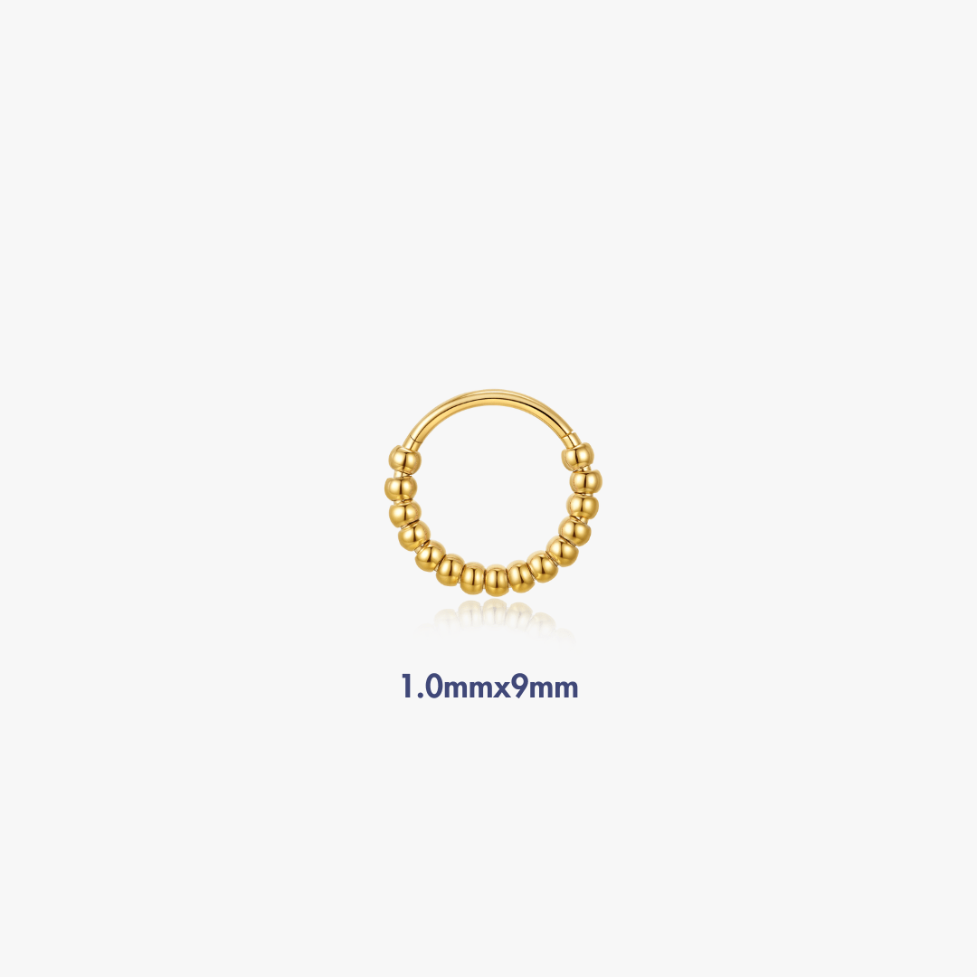 Beaded Titanium Hoop (Single) - Flaire & Co.