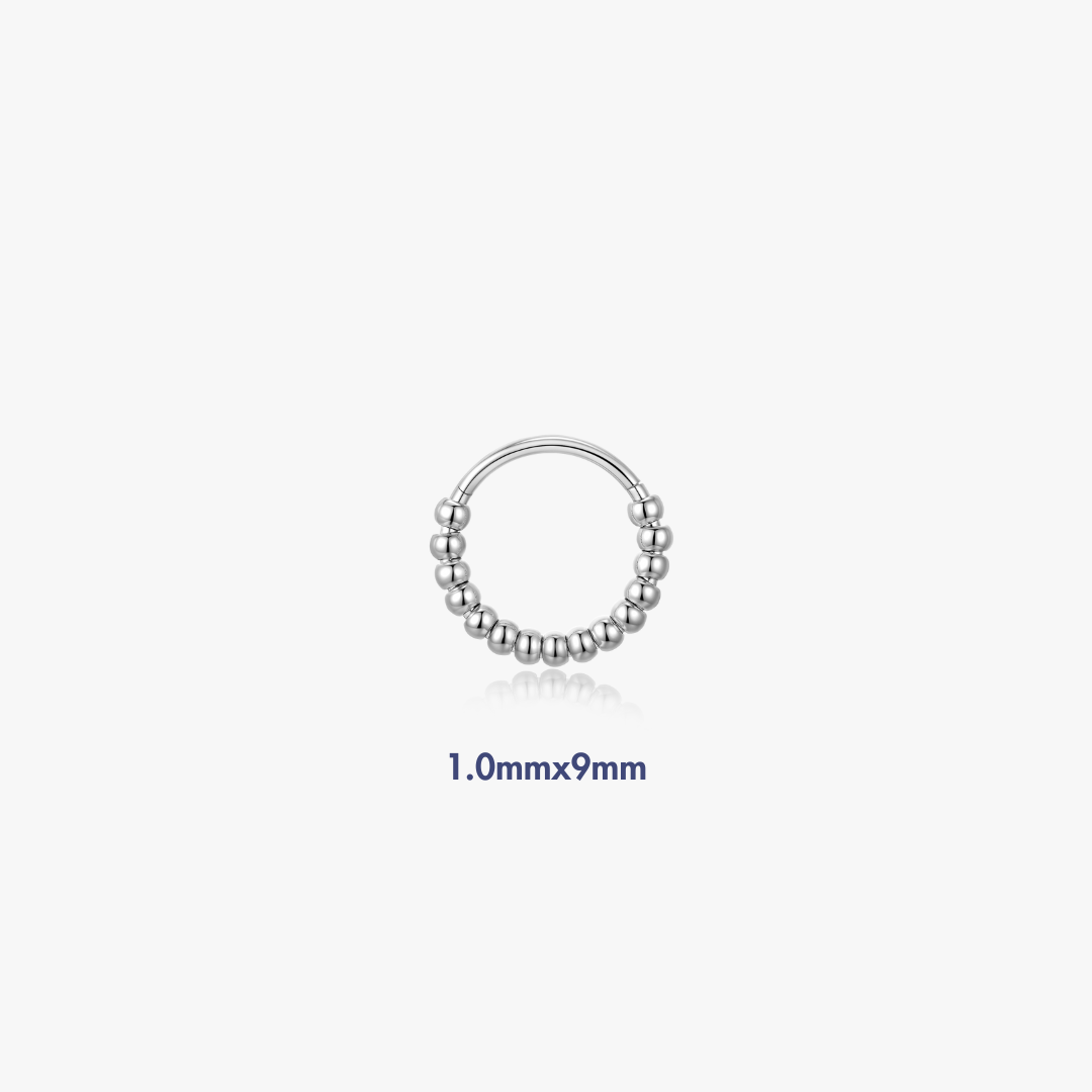 Beaded Titanium Hoop (Single) - Flaire & Co.