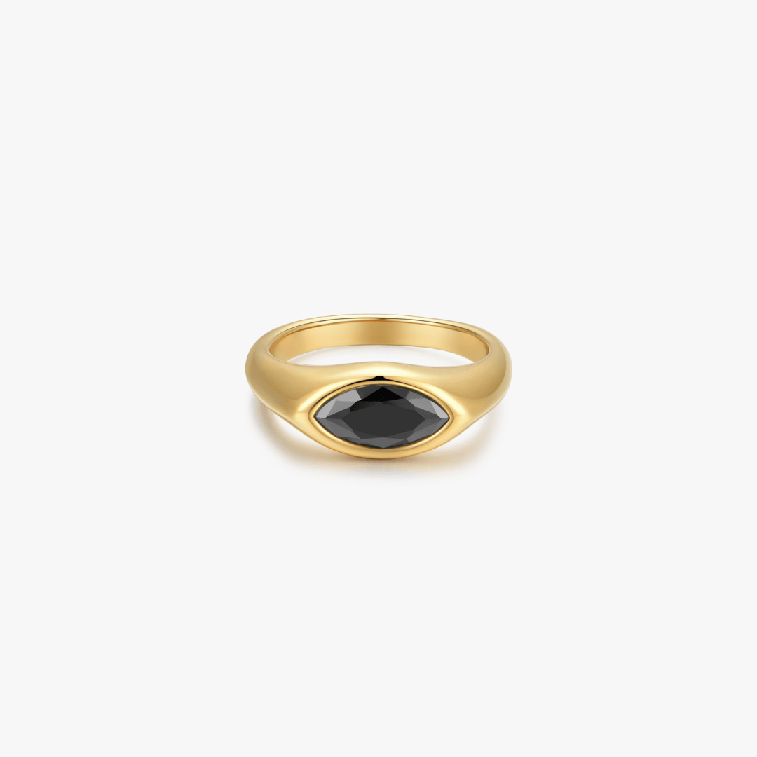 Black Gem Marquise Ring - Flaire & Co.