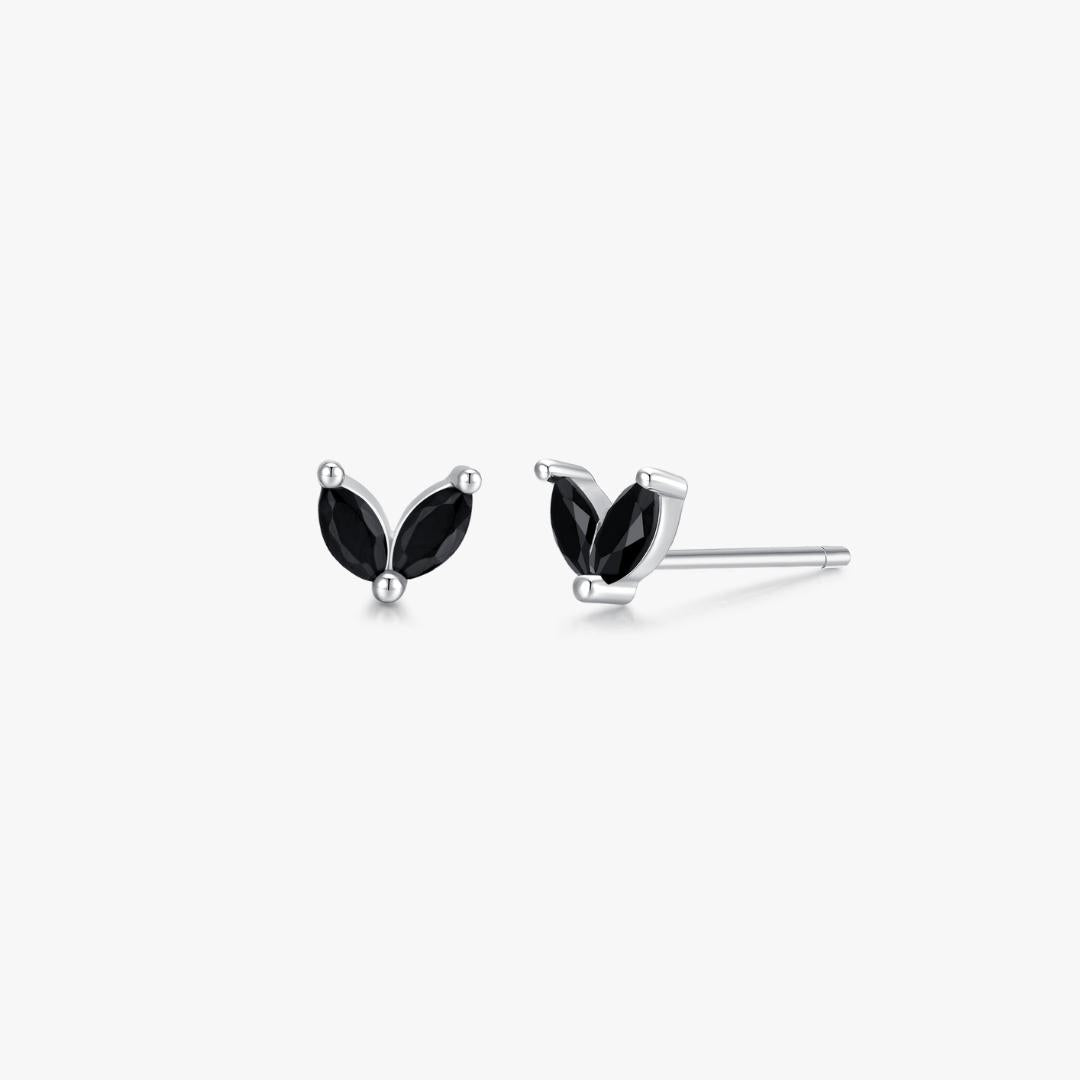 Black Sprout Sterling Studs in Silver - Flaire & Co.