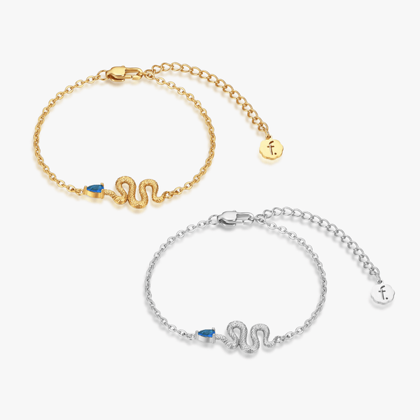 Blue Gem Snake Bracelet - Flaire & Co.
