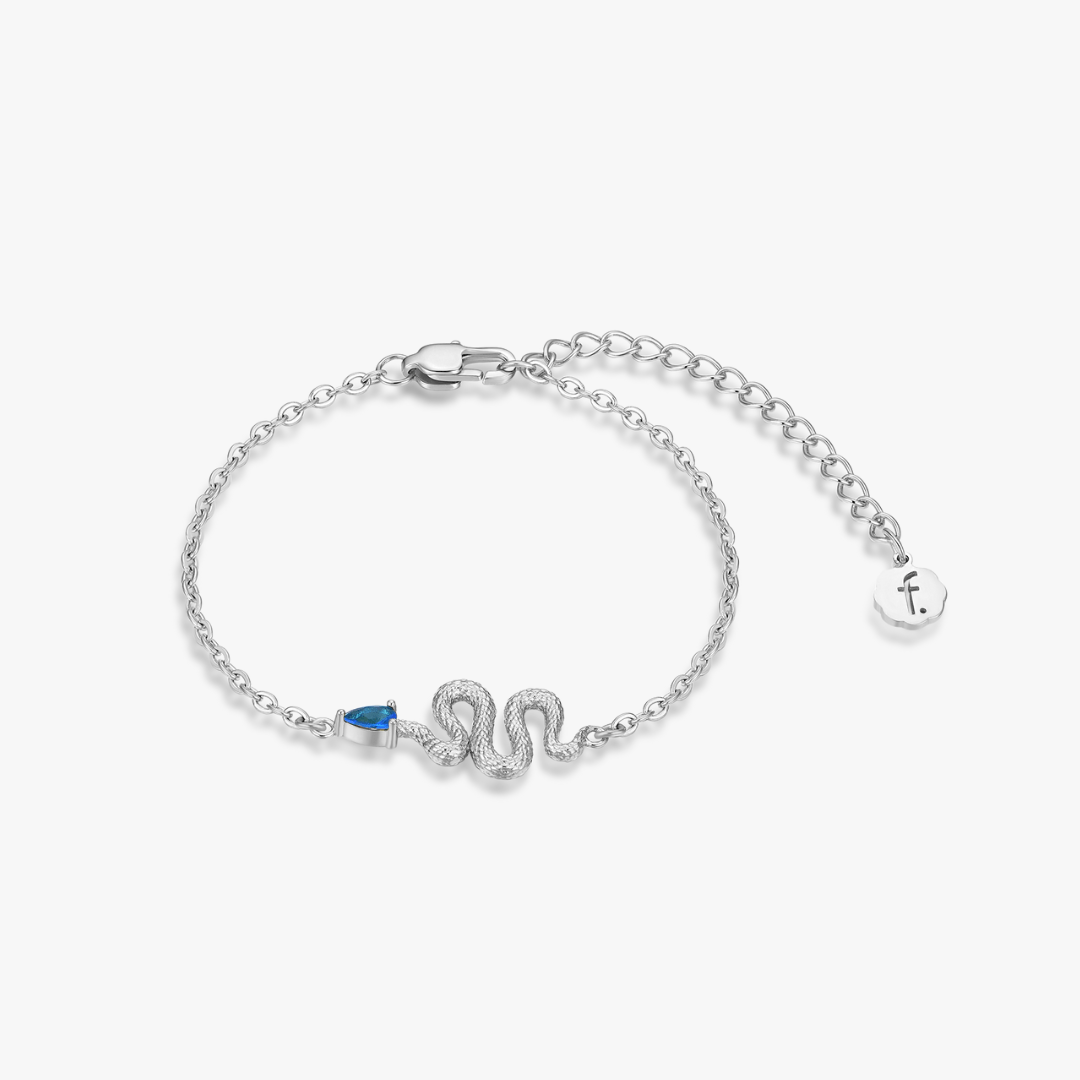 Blue Gem Snake Bracelet - Flaire & Co.