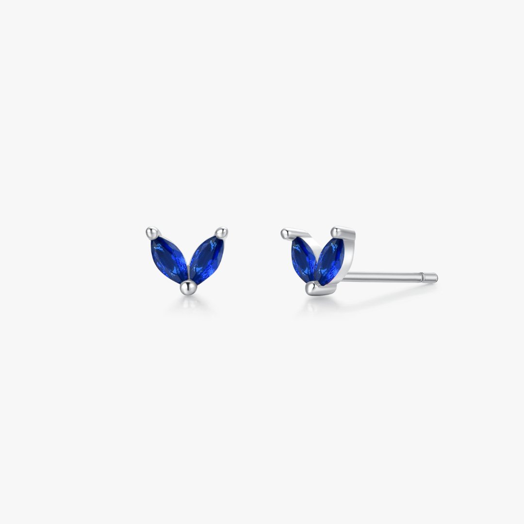 Blue Sprout Sterling Studs in Silver - Flaire & Co.