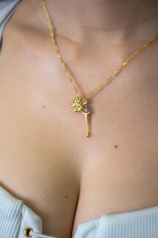 Bow and Staff Necklace (Anime Inspired Collection) - Flaire & Co.