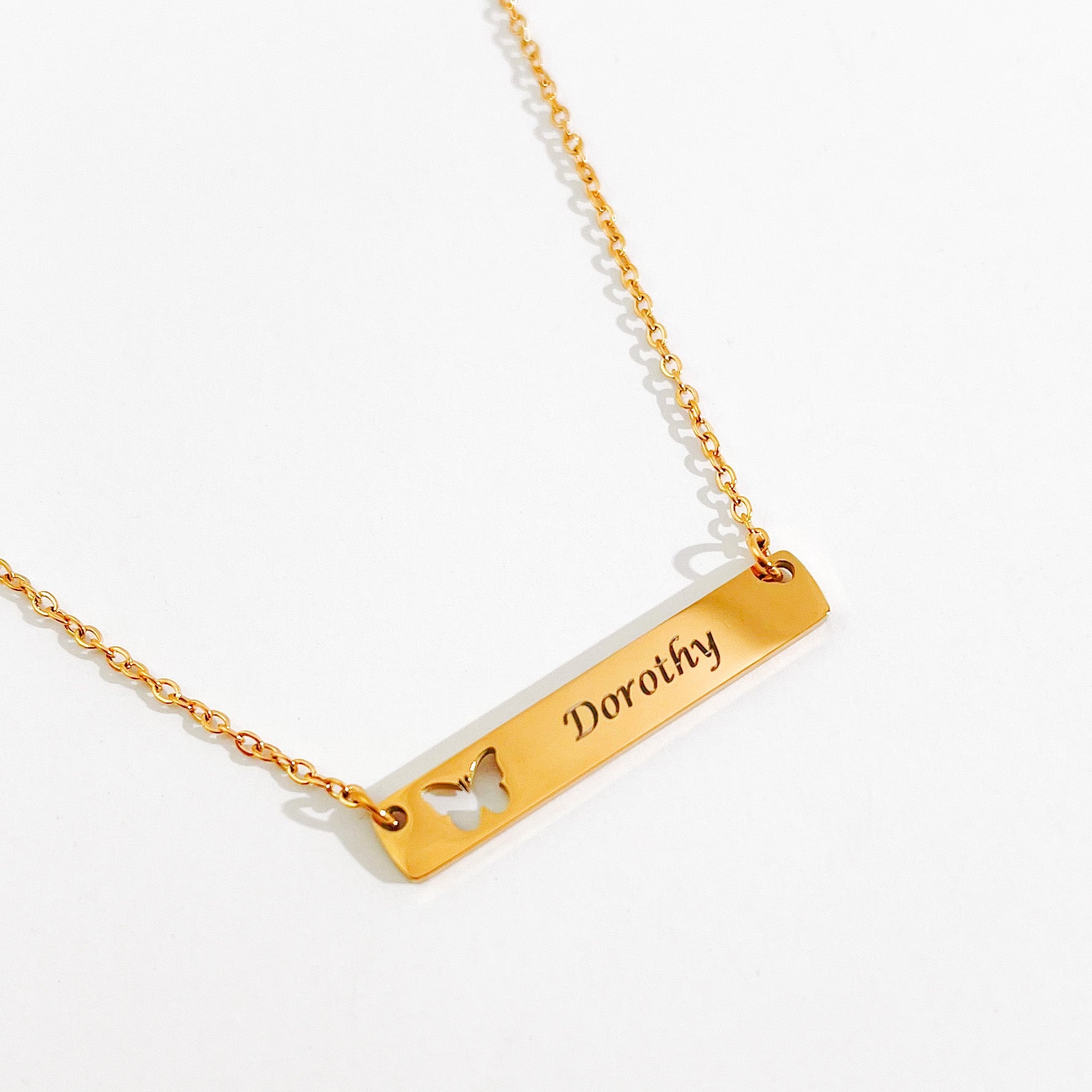 Butterfly Bar Necklace in Gold + Silver - Flaire & Co.