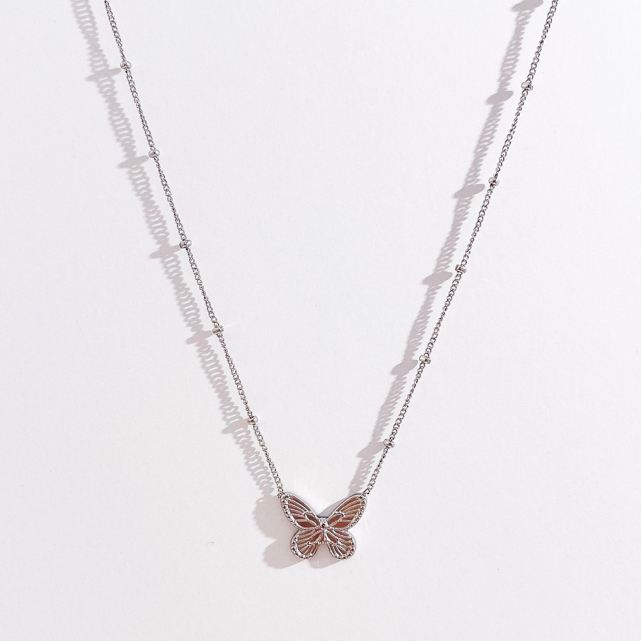 Butterfly Necklace in Silver - Flaire & Co.