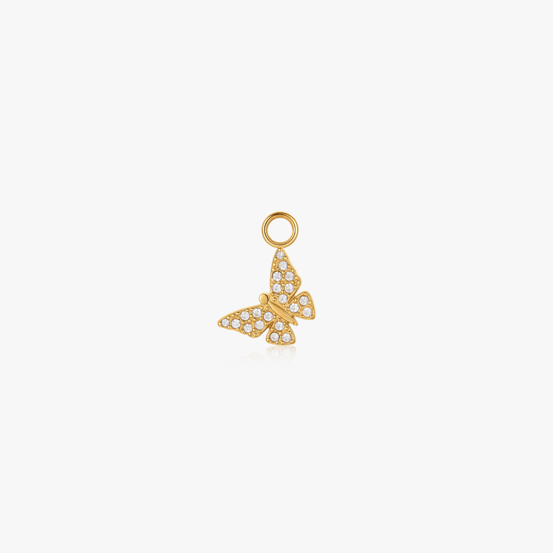 Butterfly Pave Hoop Charm (Single) - Flaire & Co.