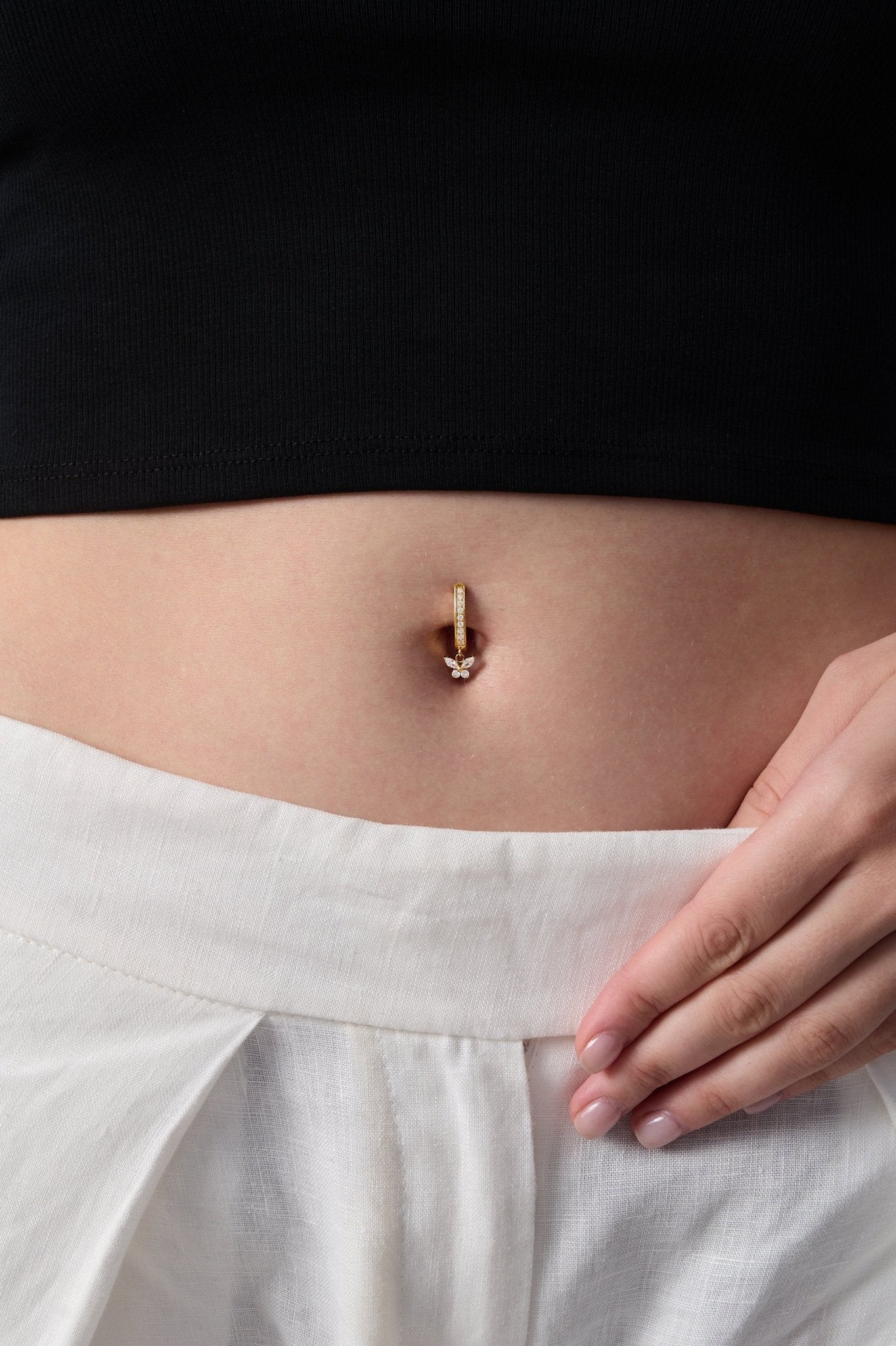 Butterfly Titanium Belly Button Ring (Single) - Flaire & Co.