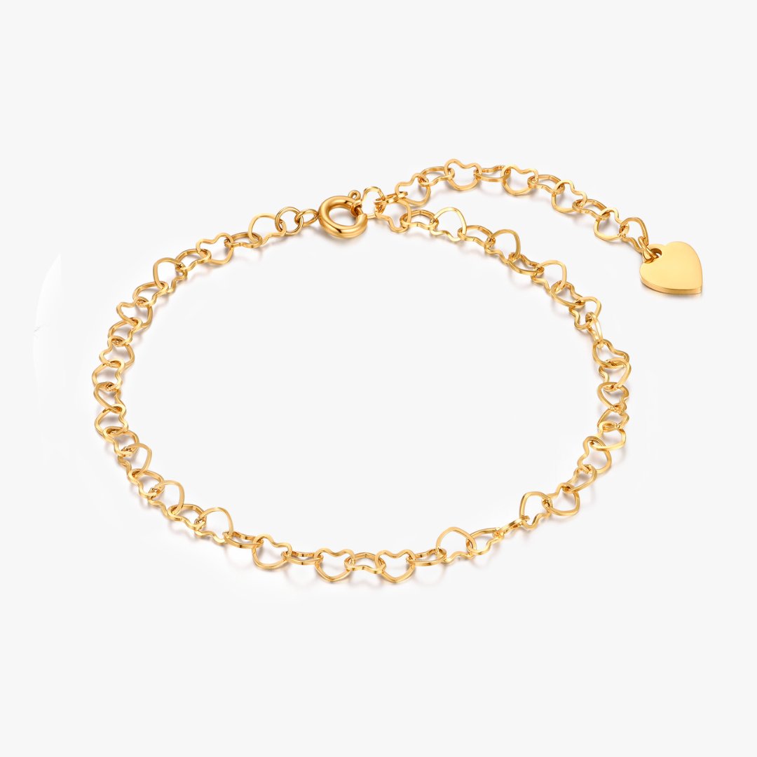 Celia Heart Chain Anklet - Flaire & Co.