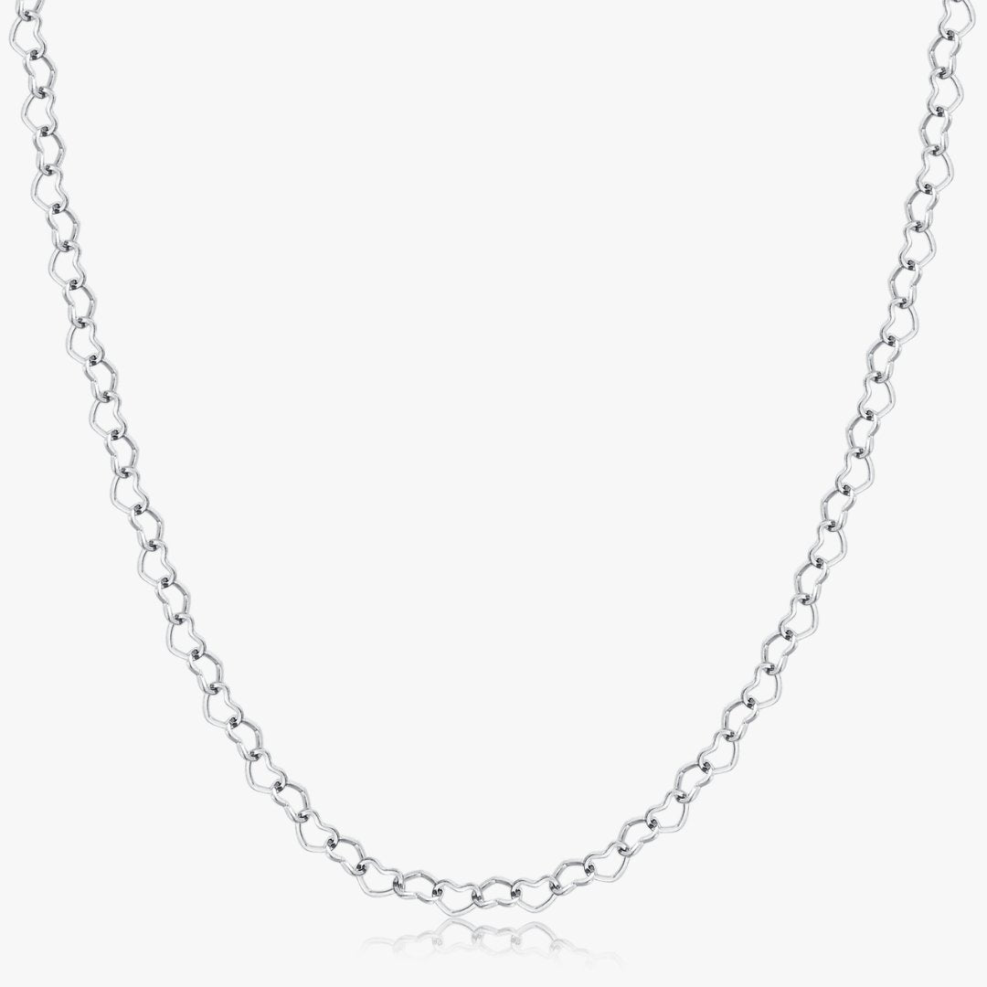 Celia Heart Chain Necklace in Silver - Flaire & Co.