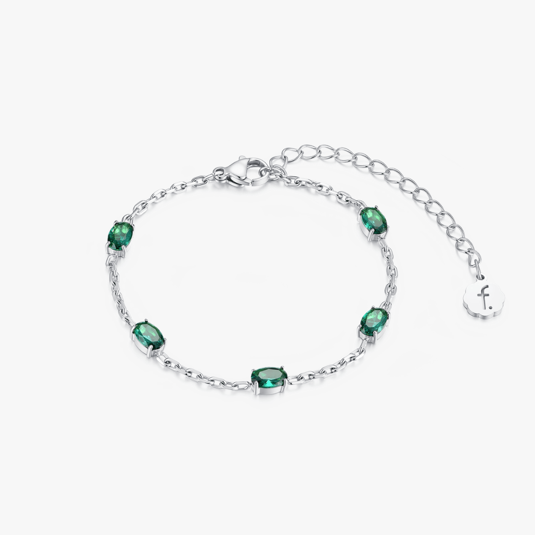 Cherished Green Oval Gems Bracelet - Flaire & Co.