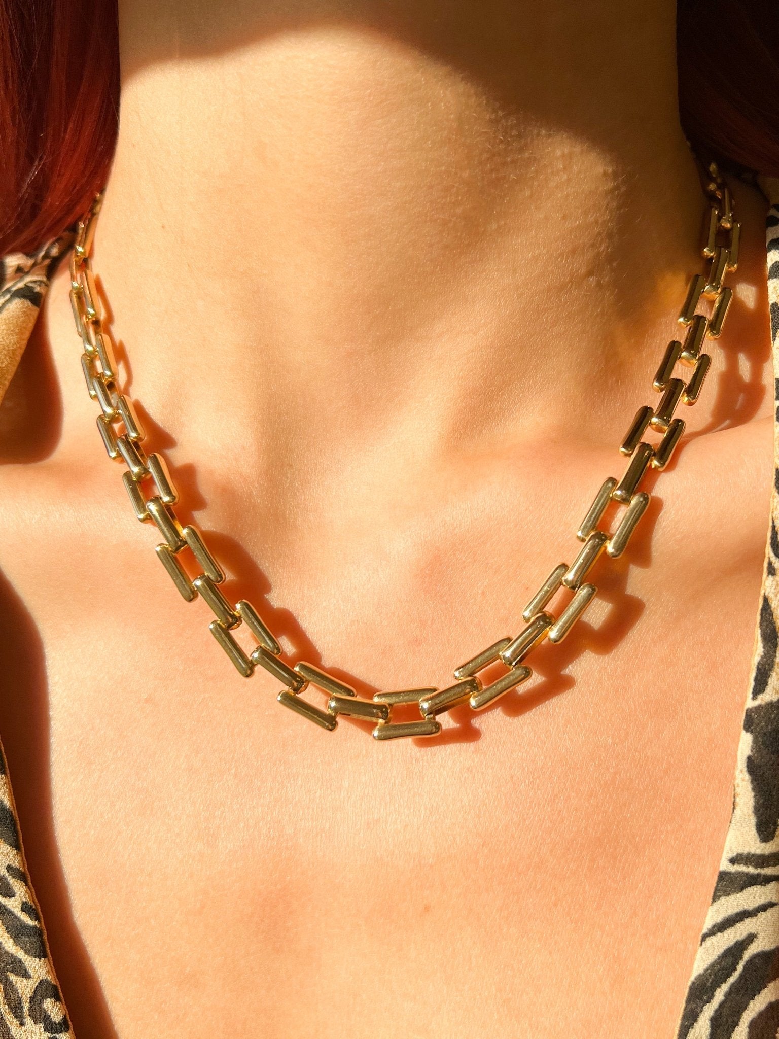 Chunky Flat Gold Chain - Flaire & Co.
