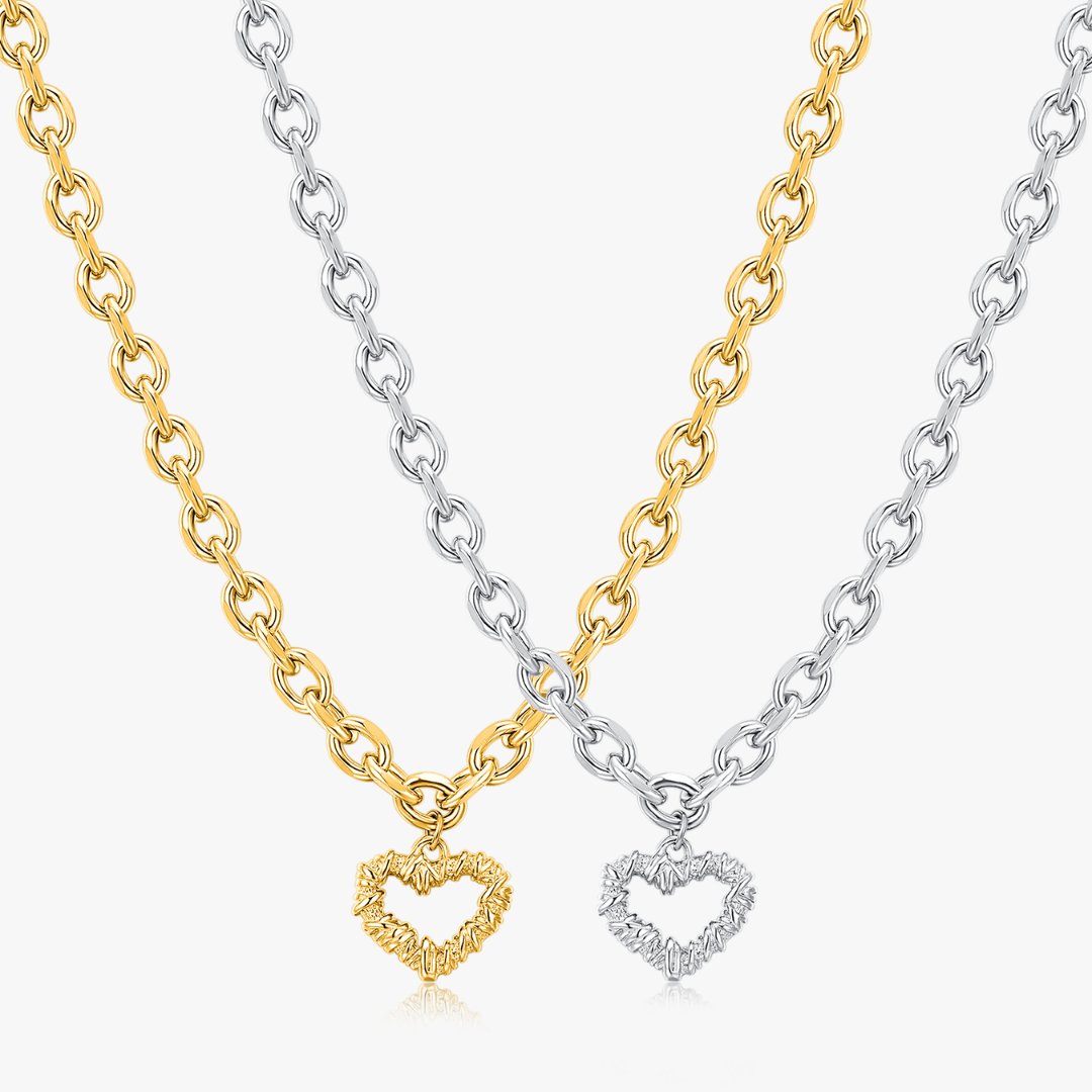 Chunky Heart Necklaces - Flaire & Co.