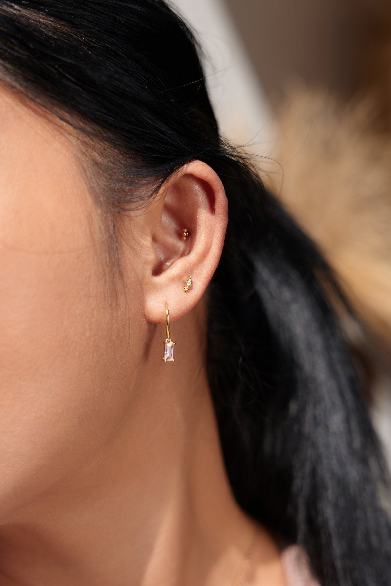 Clear Gem Freya Studs in Gold - Flaire & Co.