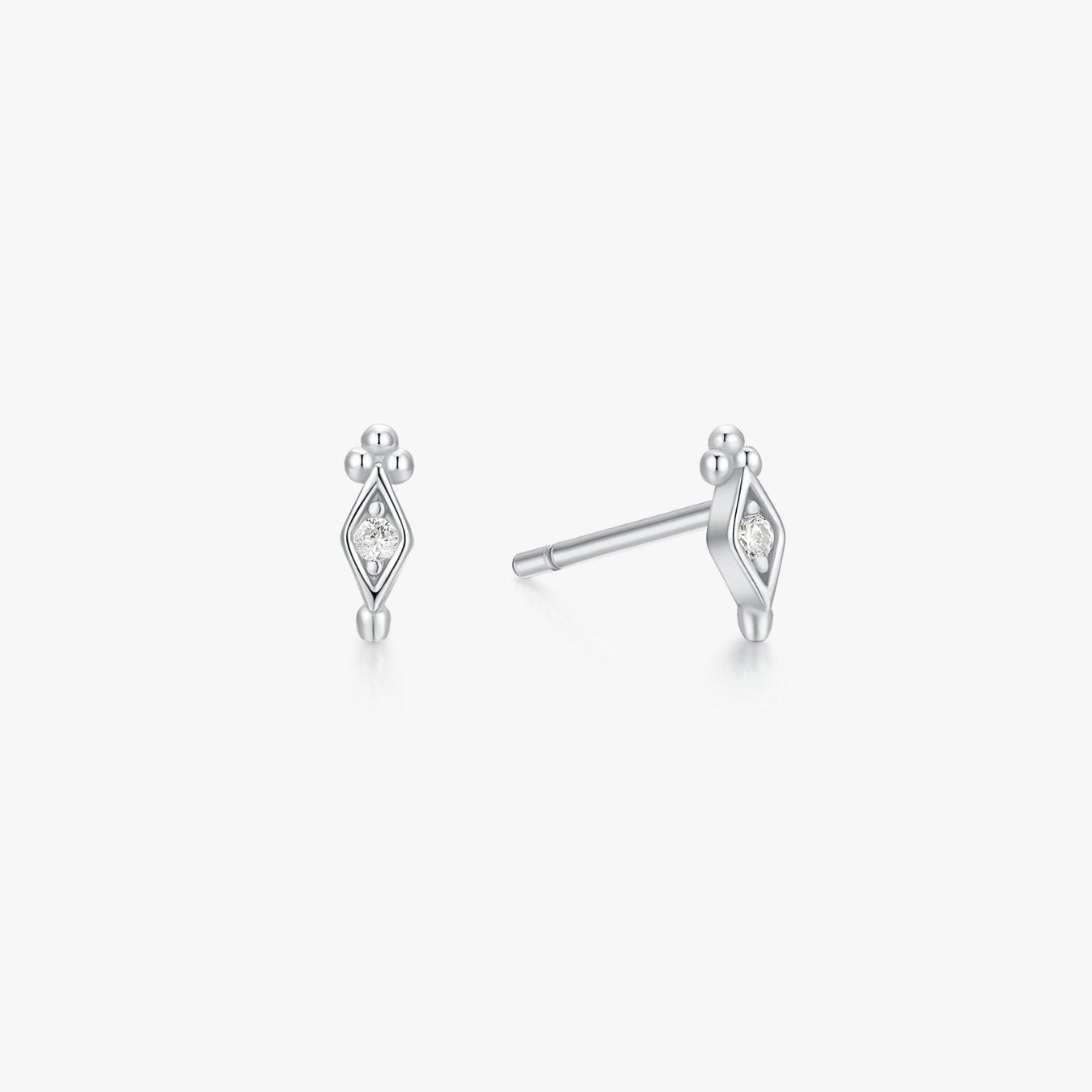 Clear Gem Freya Studs in Silver - Flaire & Co.