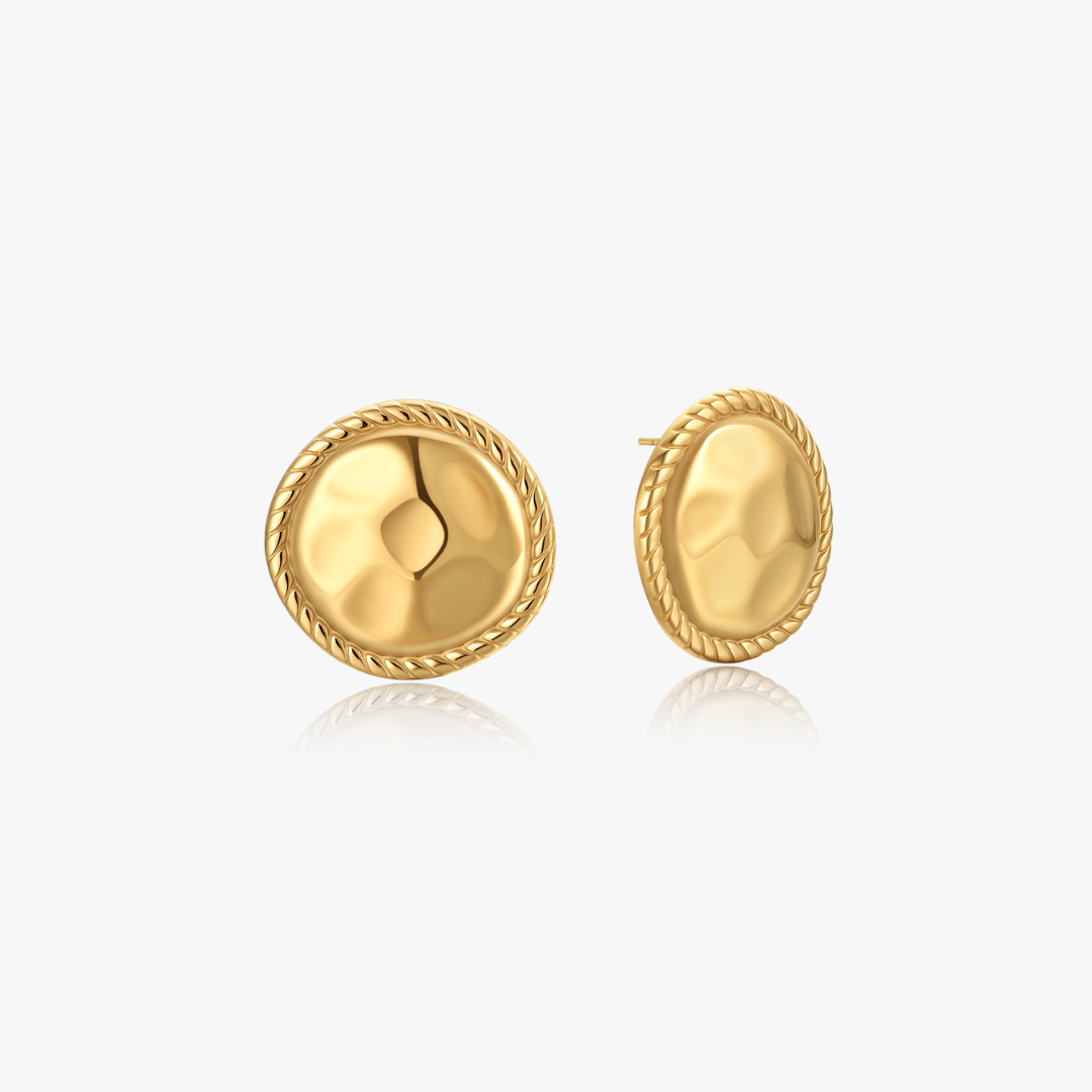 Cleo Textured Bold Disk Earrings - Flaire & Co.