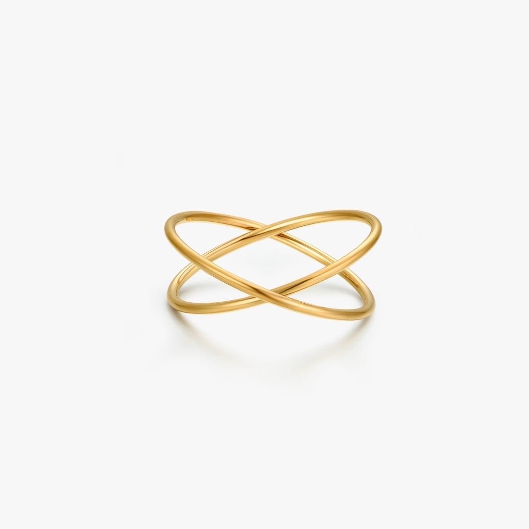 Criss Cross Gold Ring - Flaire & Co.
