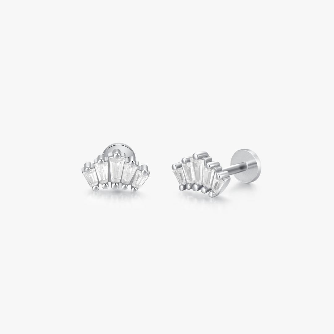 Crown Threadless Flat Back Stud - Flaire & Co.