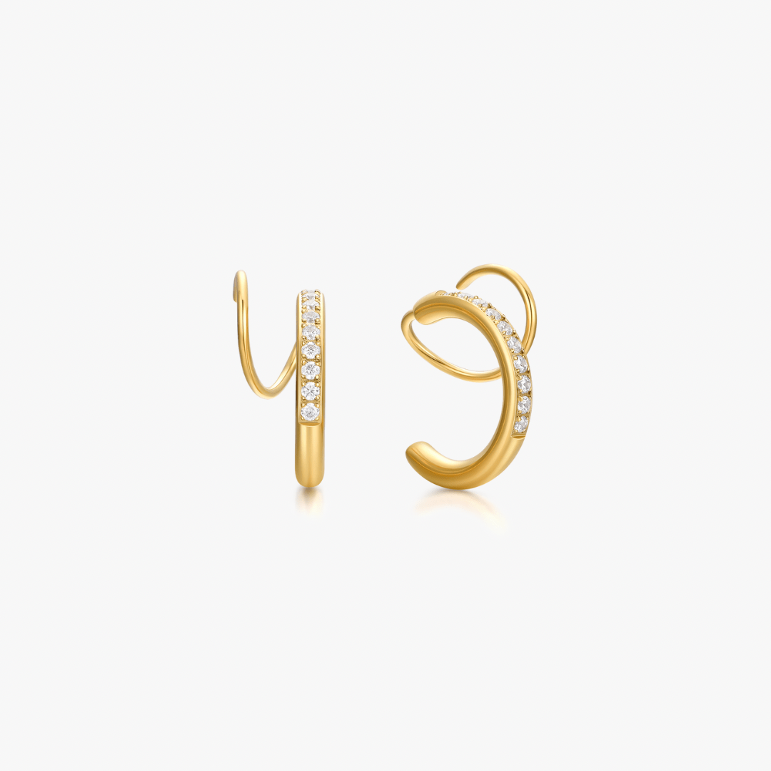 Crystal Aria Faux Double Hoops - Flaire & Co.