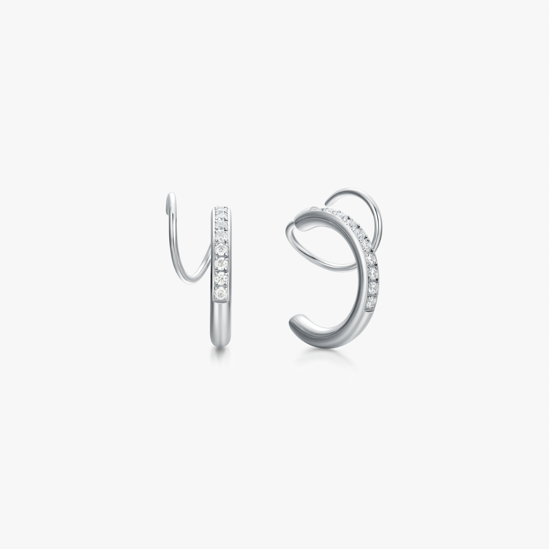 Crystal Aria Faux Double Hoops - Flaire & Co.