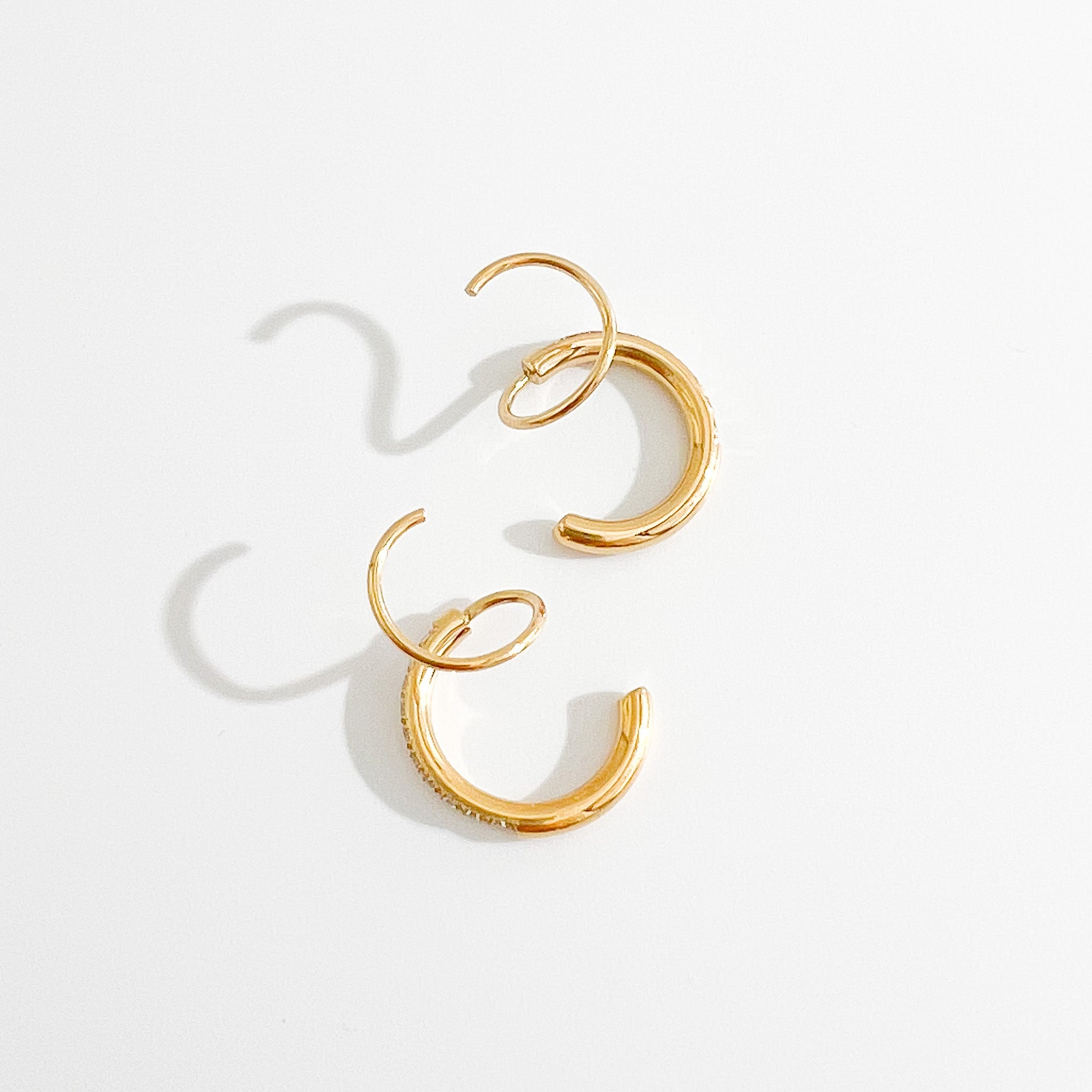Crystal Aria Faux Double Hoops in Gold - Flaire & Co.