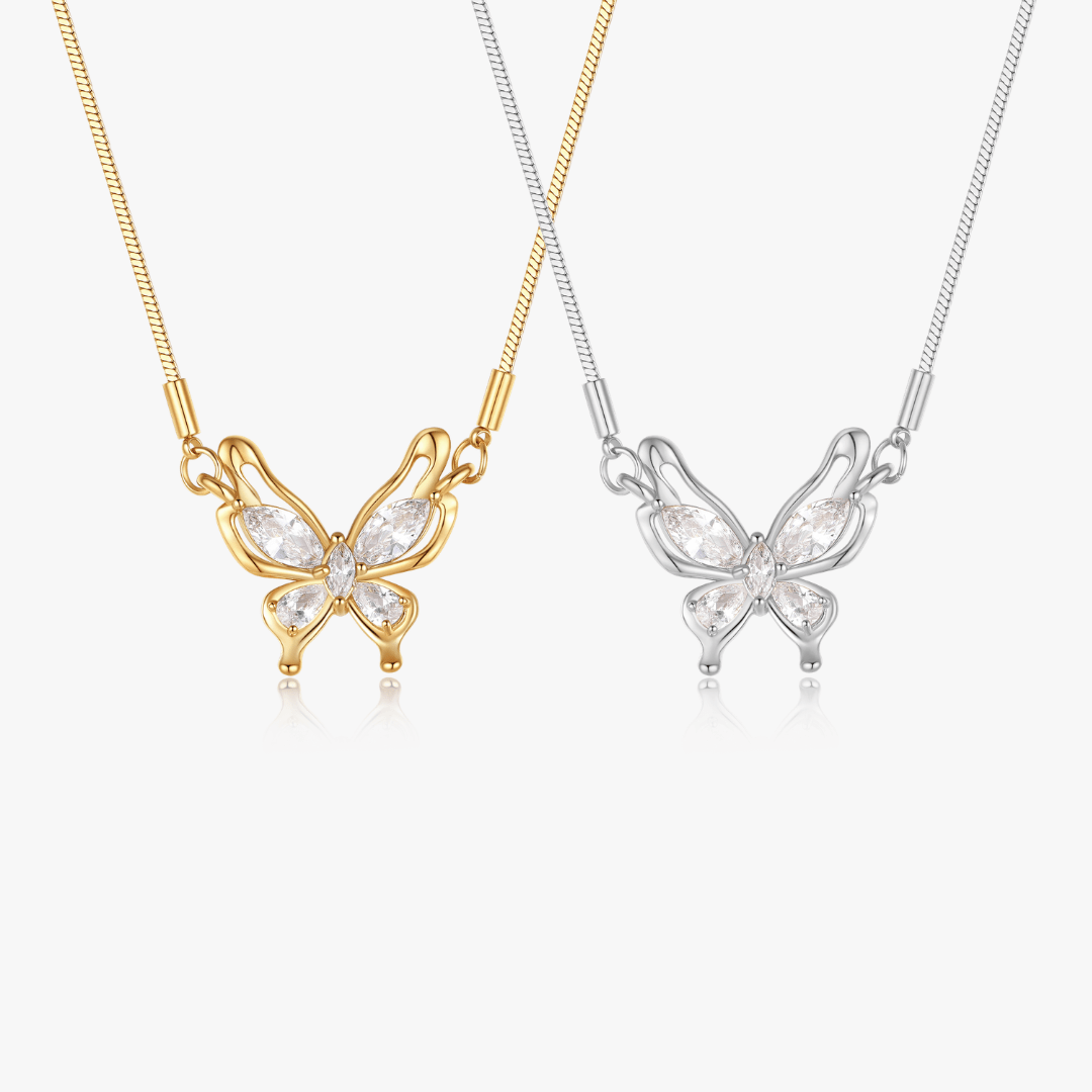 Crystal Butterfly Necklace - Flaire & Co.